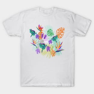 Tropical birds of paradise & humming bird T-Shirt